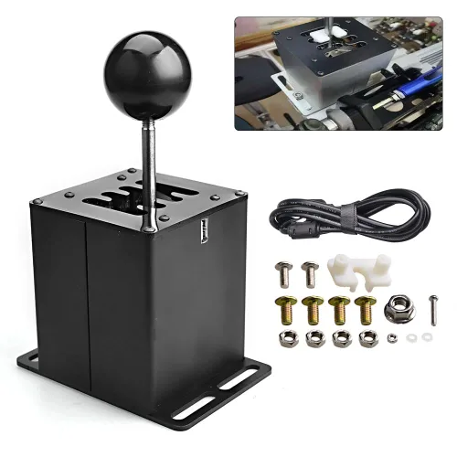 Vista 3 de CNRAQR PC Racing Game USB Handbrake and Racing Simulator Shifter with Thrustmaster T300RSGT 7+R For Logitech G29 G27 G25 G920