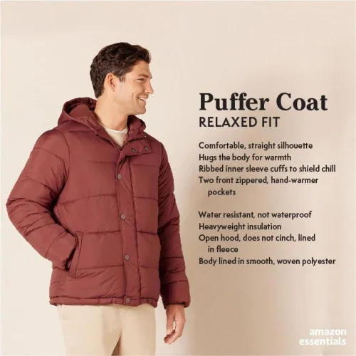 Vista 2 de Tienda Essentials Men's Heavyweight Hooded Puffer Coat