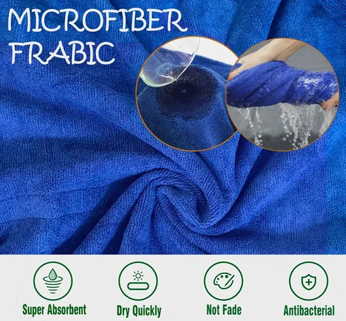 Vista 5 de Abrigo de Secado para Perros - Bata Toalla de Secado Rápido para Perros - Albornoz de Microfibra Súper Absorbente para Mascotas, Cuello Ajustable