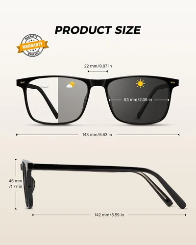 Vista 5 de Gafas de sol polarizadas para conducir, lentes de protección UV400, gafas de sol con marco cuadrado