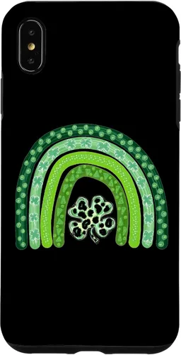Vista 7 de Funda para iPhone 15, diseño de trébol de cuatro hojas, diseño de leopardo, arco iris, día de San Patricio, para niños