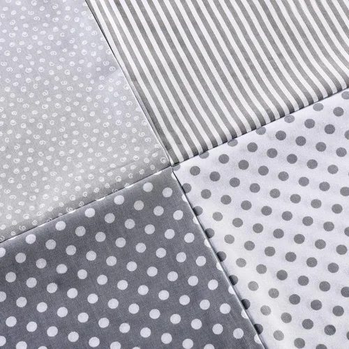Vista 6 de Paquete de 12 piezas de tela de acolchado gris grueso floral para manualidades, hojas cuadradas de costura precortadas, 20 x 16 pulgadas/19.7 x 15.7