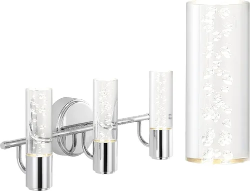 Vista 12 de JONATHAN Y Lámpara LED moderna integrada de latón de 5.5 pulgadas para baño, pantalla acrílica de burbujas transparentes, luz Art Deco minimalista