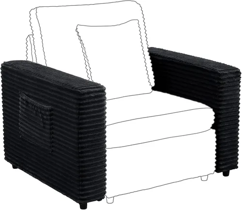 Vista 17 de RARZOE Módulo de Reposabrazos para Sofá Seccional Modular, Reposabrazos de Pana Módulo de Sofá Modular Parte Lateral para Sala de Estar Sofá