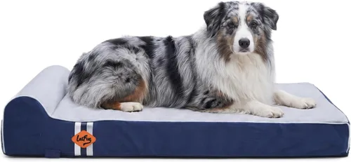 Vista 35 de Laifug Cama ortopédica de espuma viscoelástica para perros con forro duradero a prueba de agua y funda extraíble lavable (grande