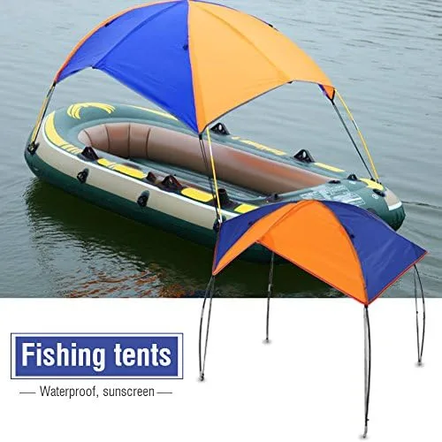 Vista 6 de Tbest Toldo inflable para kayak, refugio de sombra para barco, 2/3/4 personas, refugio solar para barco, cubierta de toldo de vela, toldo de pesca