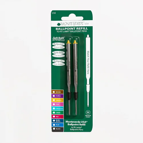 Vista 19 de Monteverde USA Soft - Recambios de bolígrafo para adaptarse a bolígrafos Lamy, tinta negra, punta media, escritura suave y confiable, paquete de 2