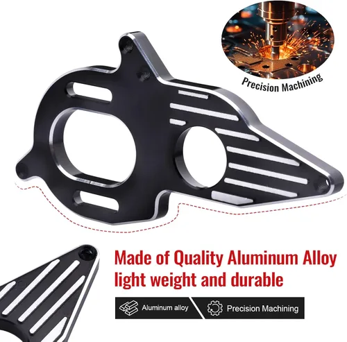 Vista 3 de Adaptador de placa de montaje de motor ajustable de aluminio para 1/10 Arrma Granite Mega Typhon Big Rock Senton 3S y Kraton Outcast 4S (negro)