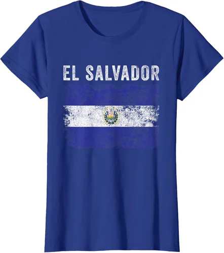 Vista 8 de Bandera de El Salvador envejecido - Hombres Mujeres - Camiseta de la bandera salvadoreña, Negro