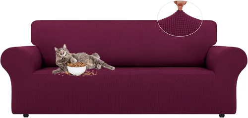 Vista 9 de LURKA Fundas elásticas para silla y sofá de 1 pieza, Fundas para sofá con protector elástico en la parte inferior para niños y perros