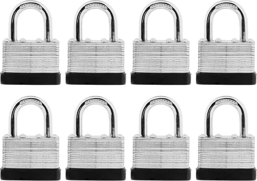 Vista 8 de SafiSwords Paquete de 3 candados de acero laminado con llaves iguales, 1-3/4 pulgadas de ancho, juego de candados largos resistentes con las mismas