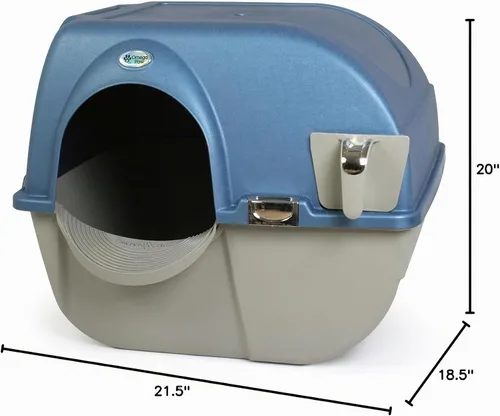 Vista 9 de Omega Paw Premium Roll 'n Clean - Caja de arena grande, gato, azul peral (PR-RA20-1)