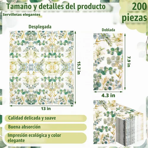 Vista 3 de Spiareal 120 toallas de mano desechables de eucalipto para baño