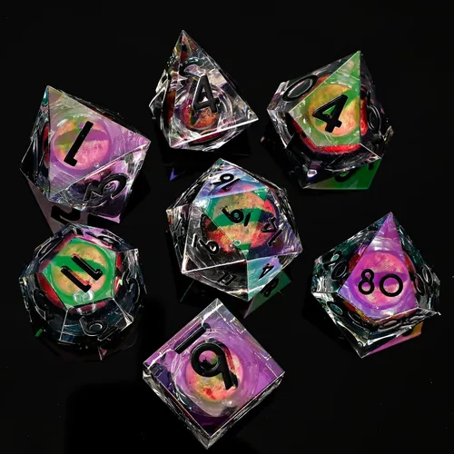 Vista 16 de DND - Juego de dados de metal, UBEUCK 7 piezas de dados de metal DND para cajas de juegos de mesa de Calabozos y Dragones
