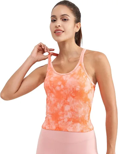 Vista 46 de sphinx cat - Camiseta corta de entrenamiento para mujer, camiseta sin mangas, acanalada, con espalda cruzada y brasier integrado