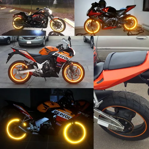 Vista 5 de customTAYLOR33 (Todos los Vehículos Naranja Grado de Alta Intensidad Cintas Reflectantes de Seguridad para Llantas con Derechos de Autor