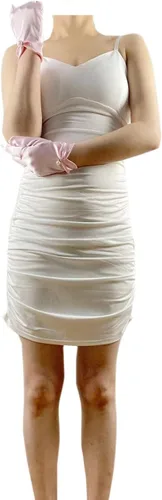 Vista 33 de Vestido de novia de satén para mujer, fiesta de ópera, guantes de los años 20, guantes hasta la muñeca