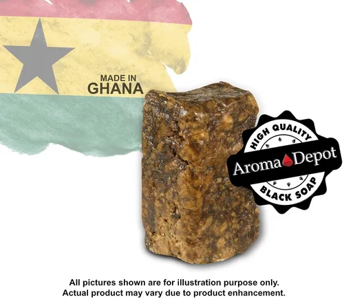 Vista 4 de Aroma Depot Jabón negro africano crudo 4oz jabón natural 100% crudo para acné, eczema, psoriasis, eliminación de cicatrices cara y lavado corporal.