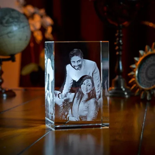 Vista 5 de Fotografía de cristal 3D personalizada grabada, marcos de fotos personalizados, álbum de fotos personalizado para mujeres, esposa, hombres, mamá, 2D