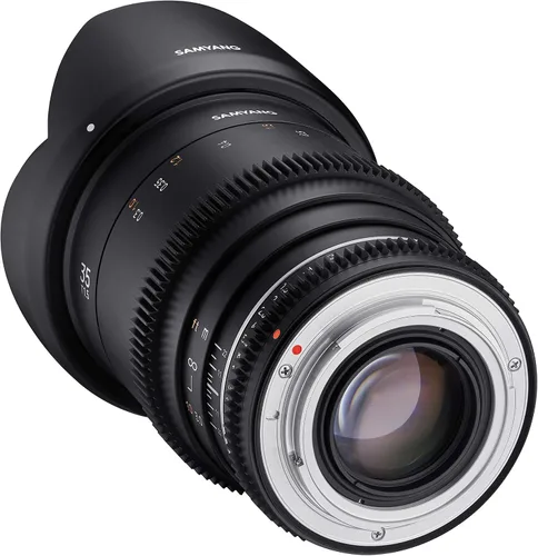 Vista 5 de Samyang Lente de 1.378 in T1.5 de alta velocidad VDSLR MK2 Cine para Canon RF - Marco completo, lente de cine con apertura de 9 cuchillas, sellado