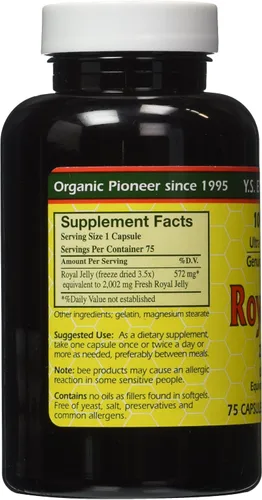 Vista 2 de Jalea Real 0,07 oz, 75 cápsulas – YS Eco Bee Farms, 726635784787, 1, 1