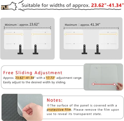 Vista 5 de Lumizone Altura del kit de extensión de la puerta para mascotas: 13.4 "Anchura ajustable: 23.6"-41.3" Diseño deslizante La sensación no opresiva