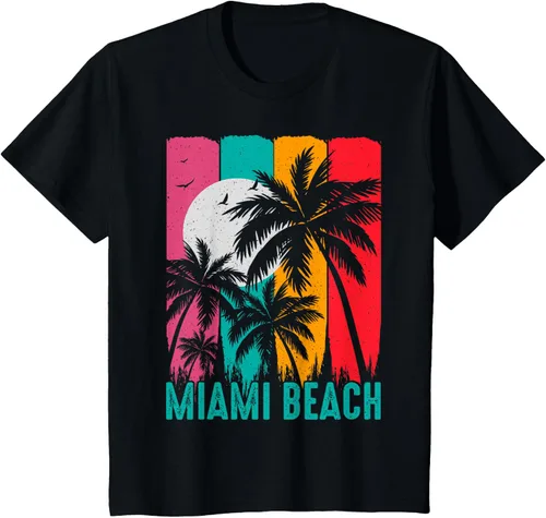 Vista 37 de Camiseta Miami Beach, Negro, S