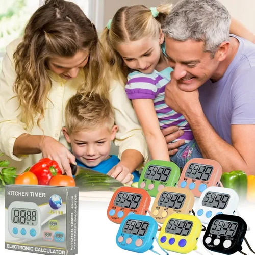 Vista 7 de 32 temporizadores de cocina digitales pequeños, temporizador de dígitos grandes, cronómetro magnético de cuenta regresiva, alarma fuerte, no incluye