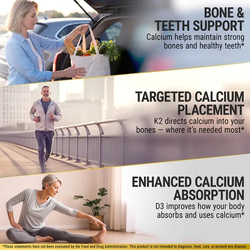 Vista 6 de New Elements Gomitas de vitamina D3 K2 de 10000 UI con calcio 100 mg - VIT D3 para adultos - Vitamina K2 Mk7 100mcg - Suplemento de vitamina D