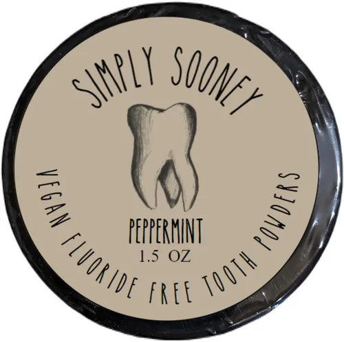 Vista 2 de Pasta dental en polvo remineralizante sin flúor Simply Sooney I Vegana I Sin gluten I Aceite esencial orgánico de menta piperita 1.5 onzas / 42.5