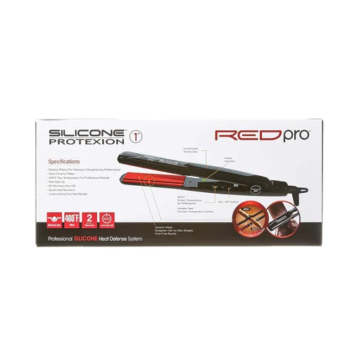 Vista 7 de Red Pro - Plancha plana de silicona Protexion de 1 pulgada, ajuste de temperatura ajustable, ultrafino, ligero, adecuado para todo tipo de cabello
