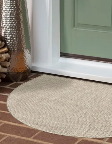 Vista 119 de Unique Loom Collection - Alfombra casual de transición sólida jaspeada para interiores y exteriores