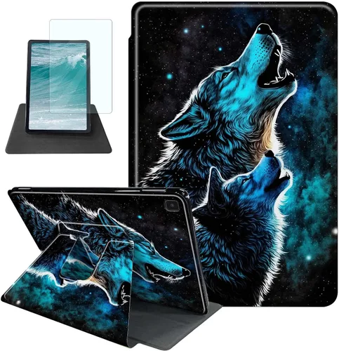 Vista 31 de Rossy Funda para Samsung Galaxy Tab A7 Lite de 8.7 pulgadas 2021 (SM-T220/T225/T227) + protector de pantalla giratorio de 360 grados con soporte
