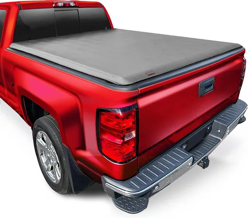 Vista 14 de MaxMate - Funda suave de cuatro pliegues para tonneau de camioneta, compatible con Chevy Silverado GMC Sierra 1500 2007-2013