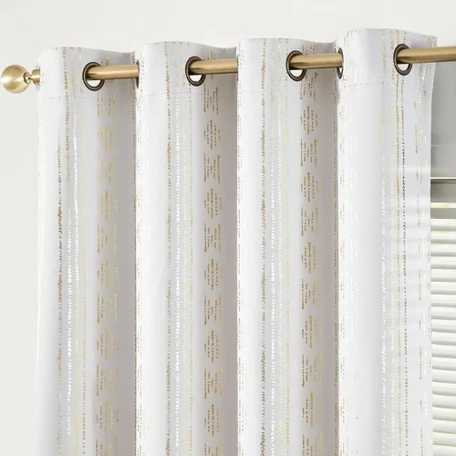 Vista 32 de jinchan - Cortinas bohemias 100% blackout de 54 pulgadas de largo para dormitorio, estampado geométrico negro sobre beige, con ojales