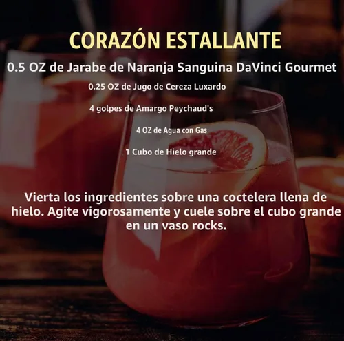 Vista 2 de DaVinci Gourmet Classic - Jarabe de naranja sanguina, 25.4 onzas líquidas (paquete de 1)