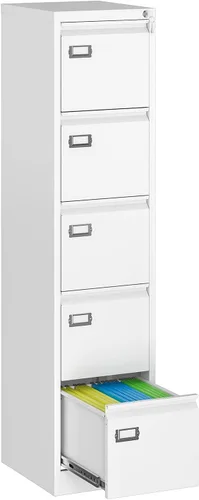 Vista 9 de MIIIKO - Archivador de metal con 3 cajones con ruedas, archivador móvil para debajo del escritorio de oficina en el hogar, archivadores totalmente