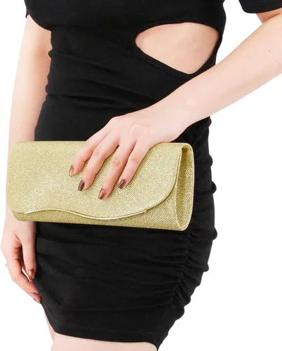 Vista 4 de Naimo - Deslumbrante bolsa pequeña de solapa, con cadena desmontable para eventos nocturnos.