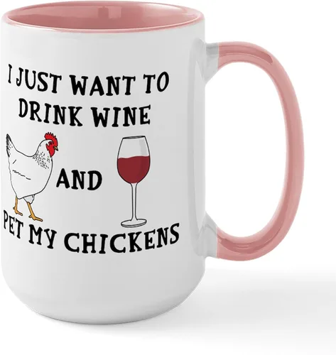 Vista 36 de CafePress Backyard Chicken Whisperer Mugs Taza de café de cerámica de 15 oz (15.0 fl oz)