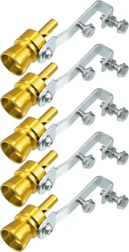 Vista 14 de X AUTOHAUX Silenciador de escape de sonido turbo universal de aleación de aluminio tamaño S, silbato para coche, tono dorado, 5 uds