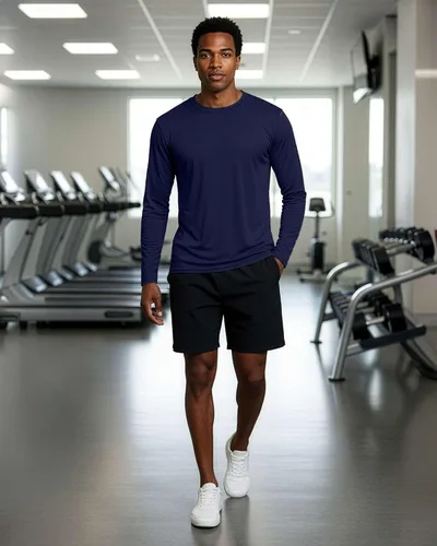 Vista 22 de Real Essentials Paquete de 4 unidades: camiseta de manga larga para hombre Dry Fit, disipa la humedad, protección solar FPU 50+ contra rayos