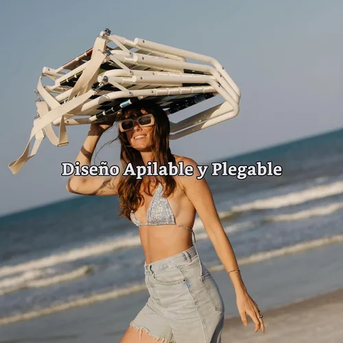 Vista 2 de Praia Silla de playa, extremadamente ligera y duradera, plegable, fácil de usar, transportar, retro, césped, perfil bajo, cómoda, minimalista
