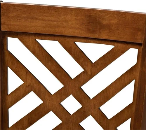 Vista 4 de BOWERY HILL Silla de comedor de madera moderna de 18.5 "en marrón/gris (juego de 4)