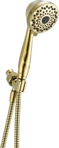 Vista 4 de Delta Faucet Cabezal de ducha de mano de 7 pulverizaciones con manguera, cabezal de ducha de mano cromado, ducha de mano, cabezal de ducha