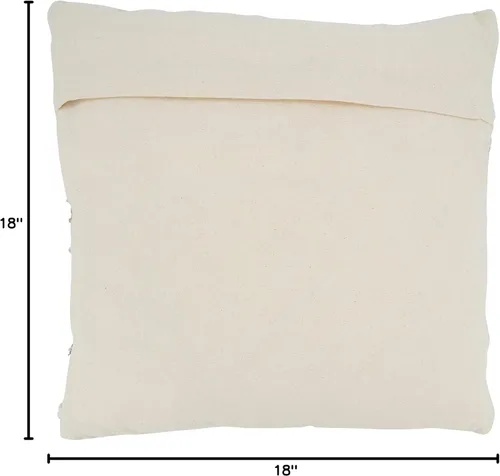 Vista 6 de SARO LIFESTYLE Almohada Chindi de múltiples texturas con relleno de poliéster, natural, 18