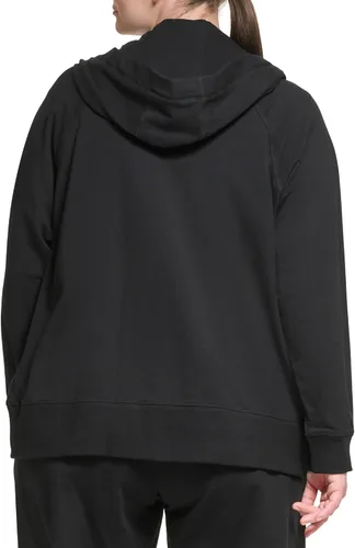 Vista 3 de DKNY Suéter con capucha y cremallera de rizo cómodo para mujer