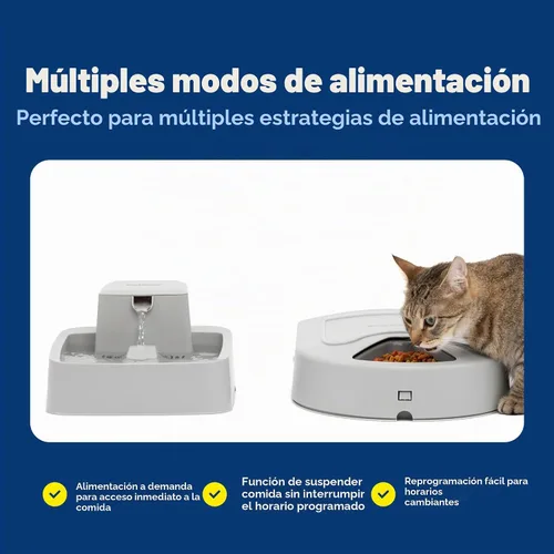 Vista 6 de Alimentador automático para perros PetSafe, 5 comidas, capacidad de 40 oz, plástico, para alimentos secos, para múltiples mascotas