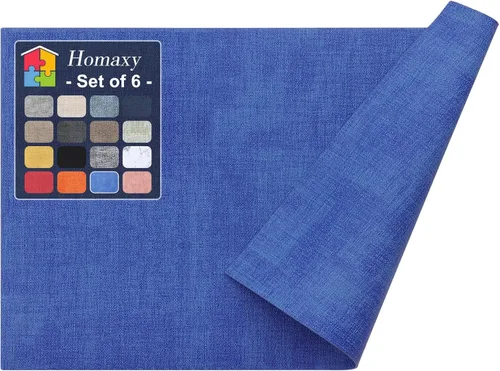 Vista 41 de Homaxy Juego de 4 manteles individuales de piel sintética resistentes al calor para mesa de comedor, impermeables, lavables, lavables, manteles