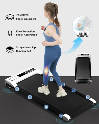 Vista 5 de Walking Pad Treadmill Under Desk,Walking Pad for Office Home,Portable Mini Treadmill,2 in 1 Walking Jogging with Remote Control, LED Display