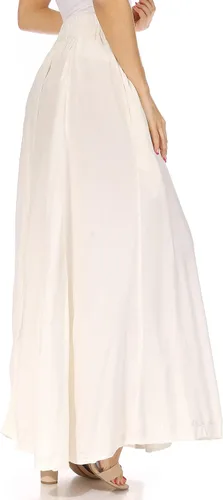 Vista 4 de Sakkas Noemi - Falda larga de verano estilo bohemio, cintura elástica y bolsillos